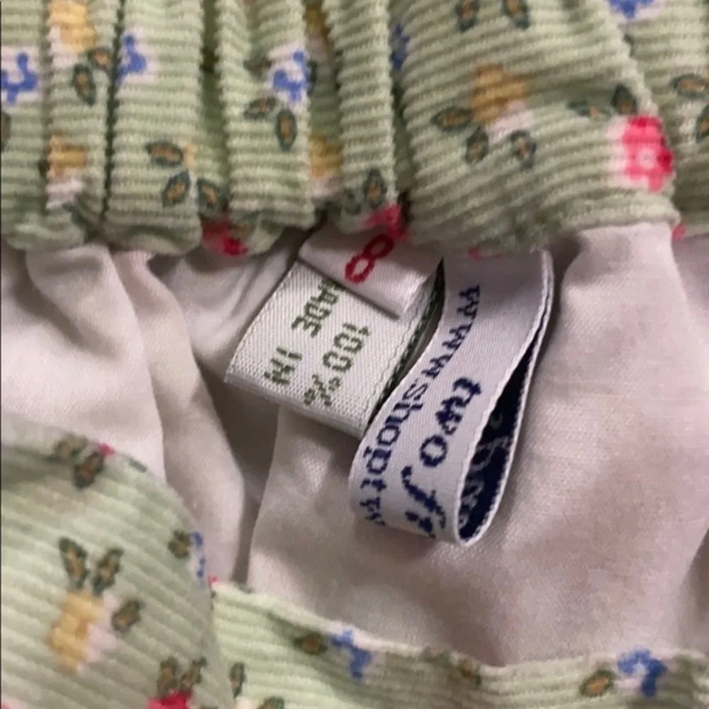Vintage Two Friends Tiered Floral Gingham‎ Skirt 18 Months Cottagecore Prairie